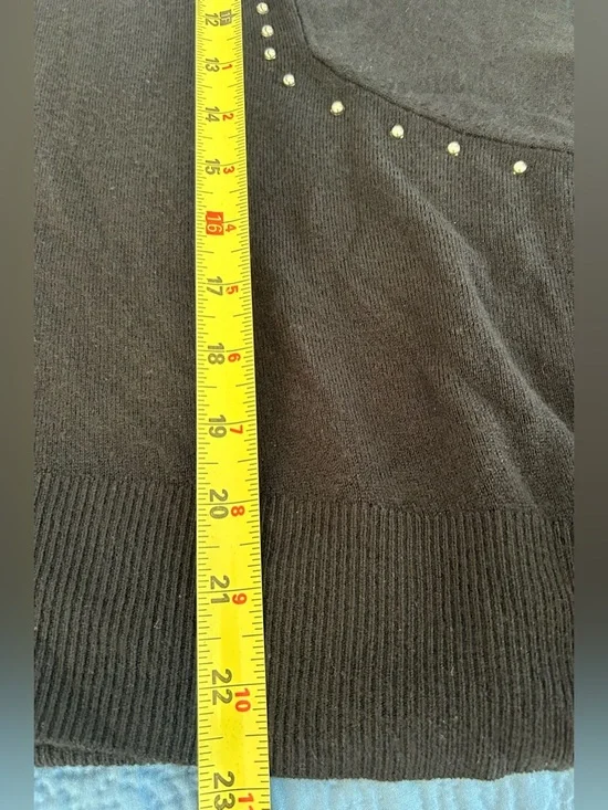 Buffalo David Bitton Black Stud-Trim Oversized Turtleneck Sweater - Picture 8 of 8